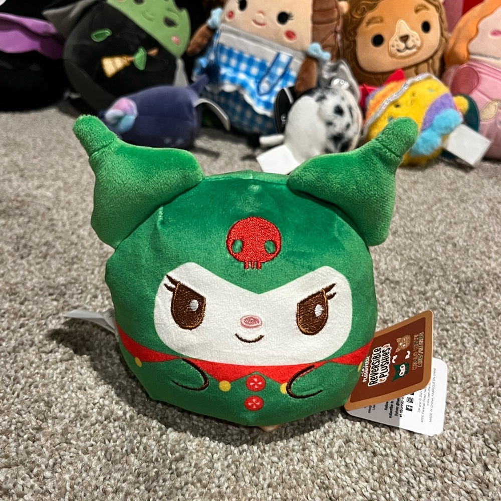 🇺🇸🐰 TeeTurtle Gingerbread Kuromi Reversible Double Sided Sanrio Plush 5” BNWT